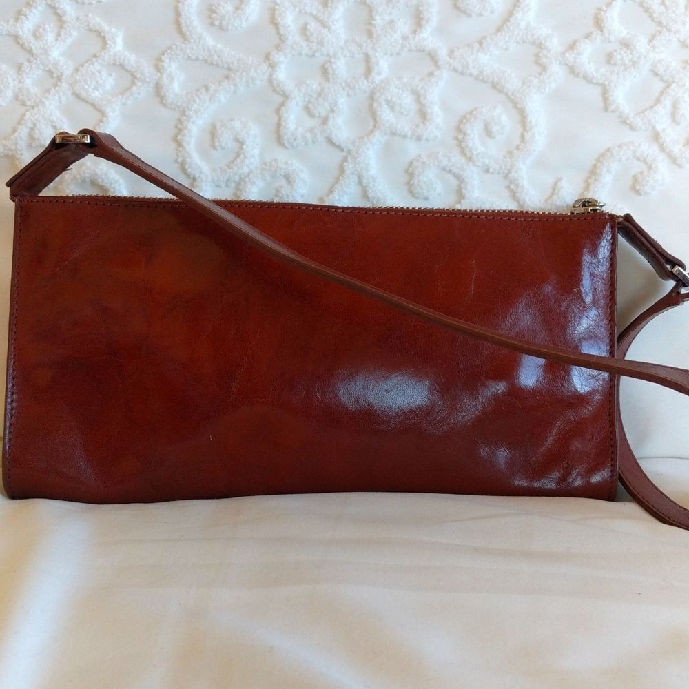 Monsac Super Smooth Glossy Italian Leather Shoulder/Clutch